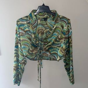 Light Green Multi Colored Shirt